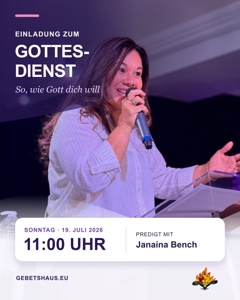 Einladung zum Gottesdienst mit Janaína Bench